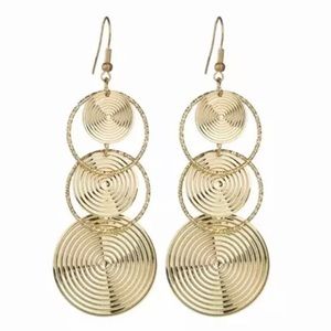 2/$25 Exaggerated Fashion Circular Retro Round Boho Long Earrings Multi-Level